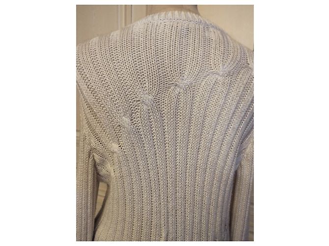Cerruti 1881 CERRUTI STRICKPULLOVER TRENDY WOLLE LEINEN CREME EMERISE T 38/40/42 Aus weiß - Ansicht 8