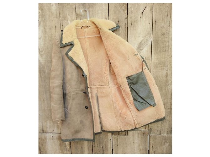 Autre Marque Größe S Shearling Peacoat Beige - Ansicht 2