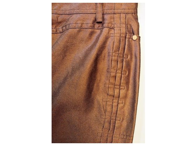 FALDA GUCCI FALDA SARGA BRONCE 12 BORDEES T 40 Cobre - vista 2