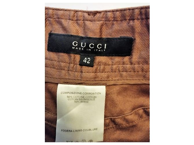 FALDA GUCCI FALDA SARGA BRONCE 12 BORDEES T 40 Cobre - vista 3