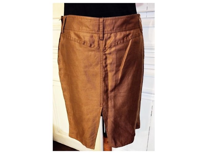 FALDA GUCCI FALDA SARGA BRONCE 12 BORDEES T 40 Cobre - vista 4
