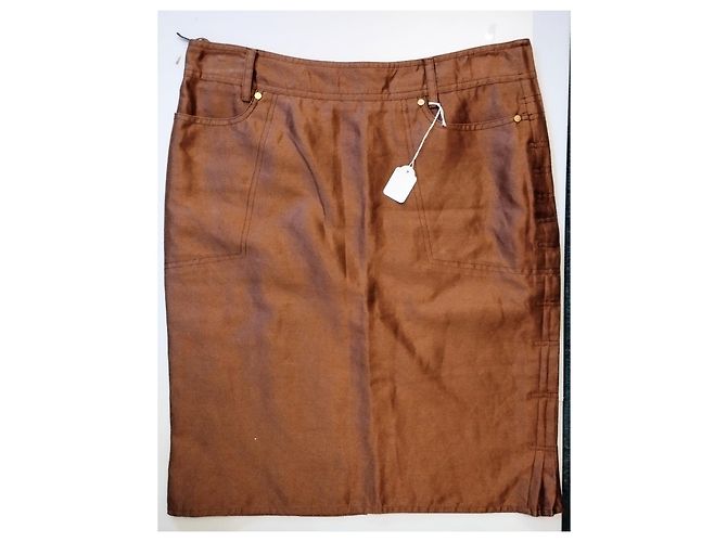 FALDA GUCCI FALDA SARGA BRONCE 12 BORDEES T 40 Cobre - vista 5