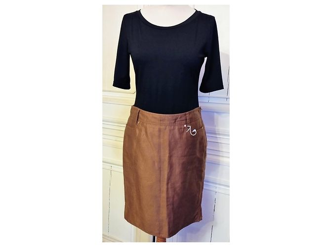 FALDA GUCCI FALDA SARGA BRONCE 12 BORDEES T 40 Cobre - vista 6