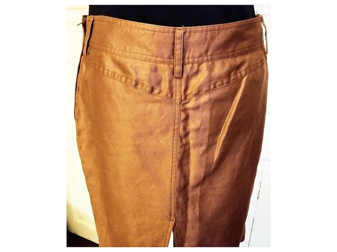 FALDA GUCCI FALDA SARGA BRONCE 12 BORDEES T 40 Cobre - vista 7