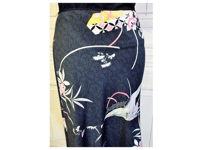 KENZO ASYMMETRISCHER BLUMENROCK ROCK T 38/40 Mehrfarben - Ansicht 6