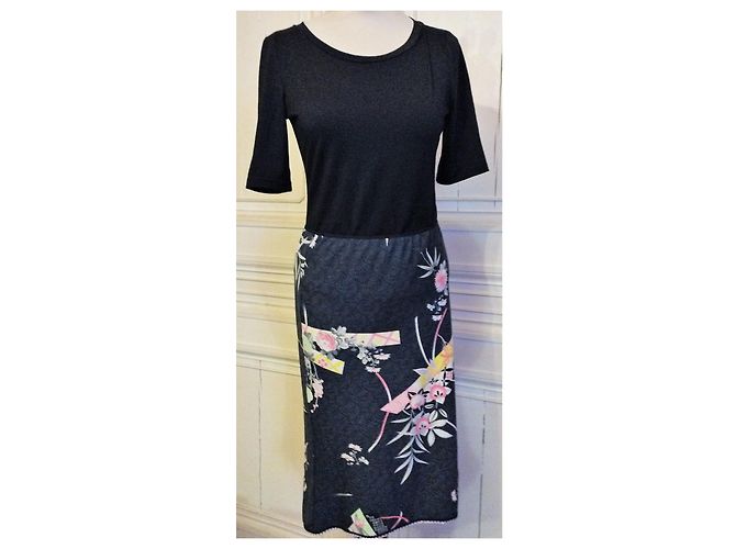 KENZO ASYMMETRISCHER BLUMENROCK ROCK T 38/40 Mehrfarben - Ansicht 9