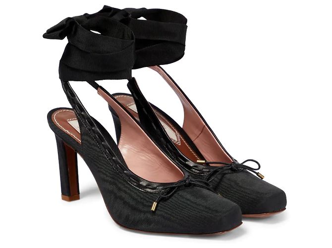Zimmermann Ballerine noire à bout biseauté 85 - vue 12