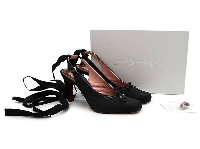 Zimmermann Ballerine noire à bout biseauté 85 - vue 3
