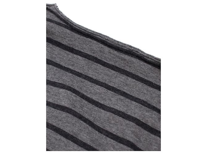 Dolce & Gabbana Grau gestreiftes T-Shirt aus Baumwolljersey - Ansicht 3