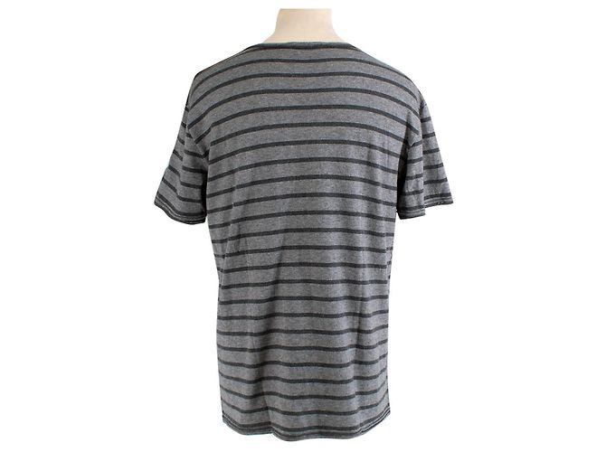Dolce & Gabbana Grau gestreiftes T-Shirt aus Baumwolljersey - Ansicht 9