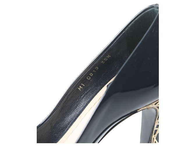 Décolleté in vernice blu navy Christian Dior - vista 7