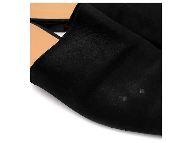 Hermès Pantofole in pelle scamosciata nera Nero - vista 2