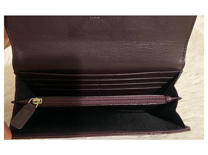 Cartera Christian Dior Cannage Aubergine Charol Burdeos - vista 4
