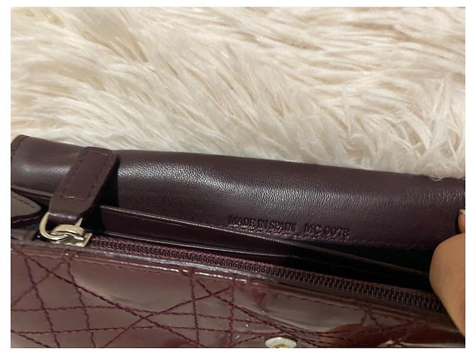 Cartera Christian Dior Cannage Aubergine Charol Burdeos - vista 6