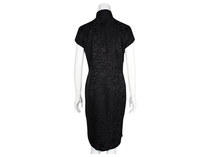 Shanghai Tang Vestido Cheongsam De Seda Negro - vista 3
