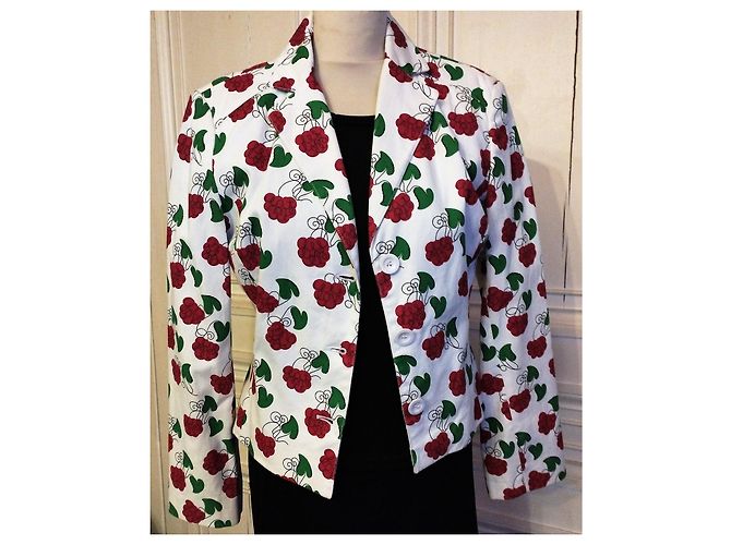 MOSCHINO JACKET LIPS EAT ME 3 BUTTONS MULTISIGLES RASPBERRY HEARTS T 42 Multiple colors - view 10