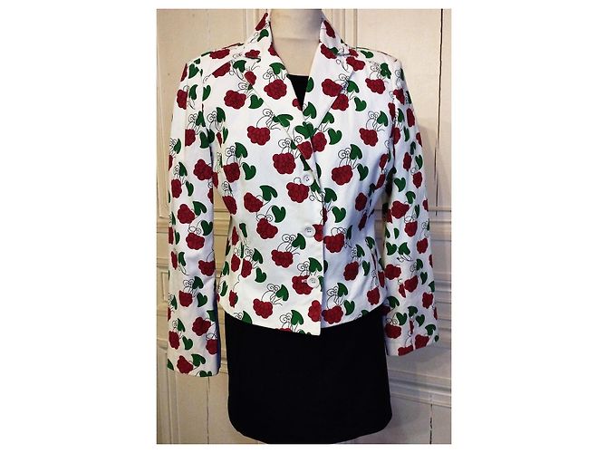 MOSCHINO JACKET LIPS EAT ME 3 BUTTONS MULTISIGLES RASPBERRY HEARTS T 42 Multiple colors - view 6