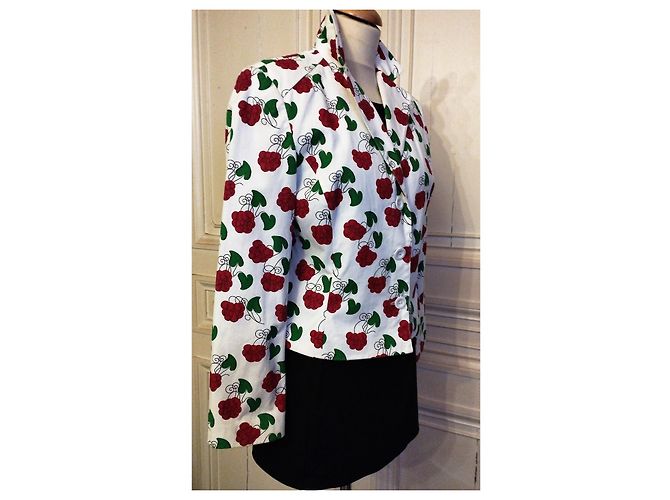 MOSCHINO JACKET LIPS EAT ME 3 BUTTONS MULTISIGLES RASPBERRY HEARTS T 42 Multiple colors - view 8