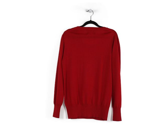 Markus Lupfer Rote Merinowolle mit Pailletten-Weihnachtsmann-Pullover - Ansicht 2