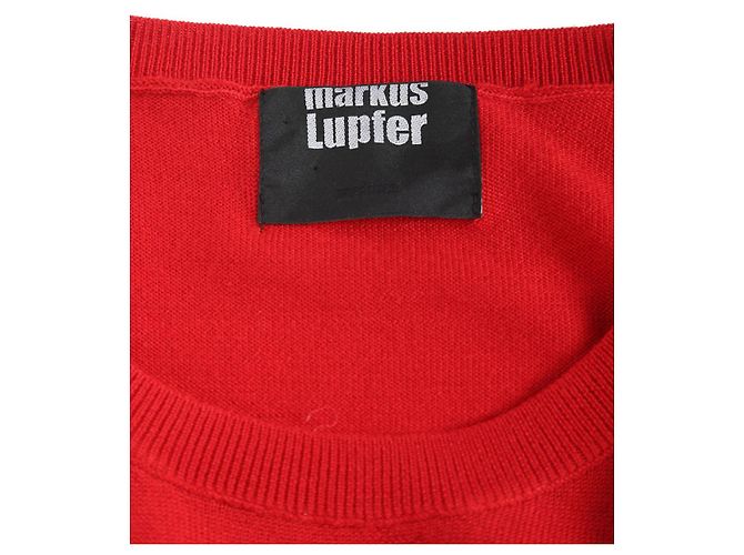 Markus Lupfer Rote Merinowolle mit Pailletten-Weihnachtsmann-Pullover - Ansicht 4
