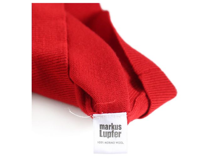 Markus Lupfer Rote Merinowolle mit Pailletten-Weihnachtsmann-Pullover - Ansicht 5