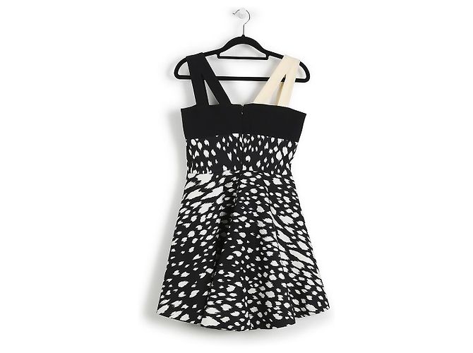 Fausto Puglisi Mini vestido de seda estampado sem mangas Bege - vista 2