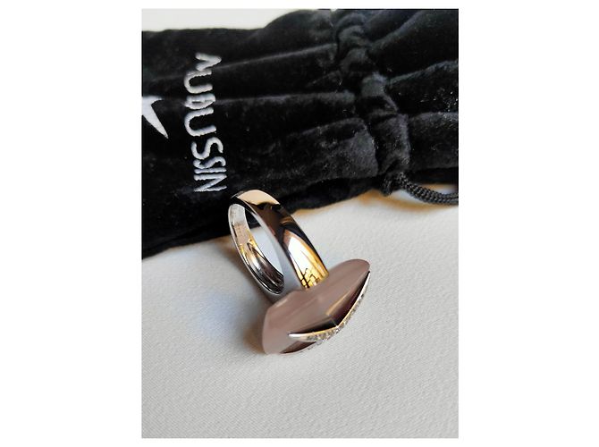 Anello Mauboussin Divine Star in oro bianco e quarzo rosa con diamante 0,18 ct Argento - vista 2