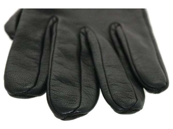 Hermès HERMES Kelly Charm Handschuhe Leder 7 Schwarze Auth 35557 - Ansicht 15