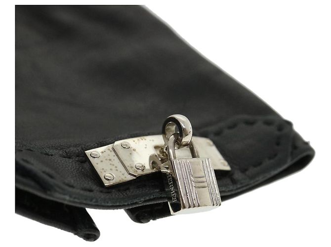 Hermès HERMES Kelly Charm Handschuhe Leder 7 Schwarze Auth 35557 - Ansicht 18