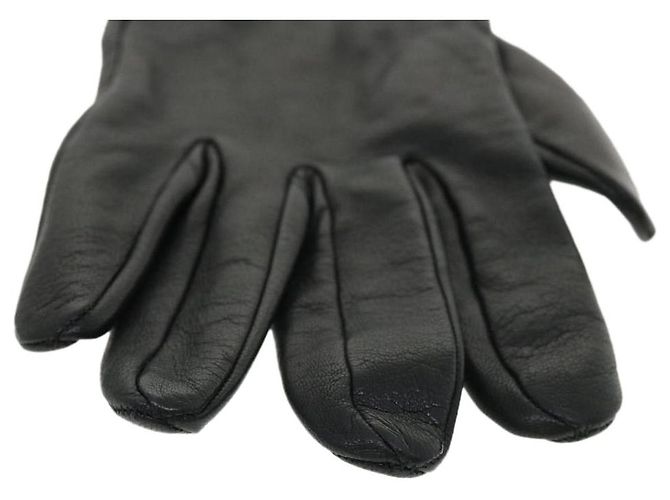 Hermès HERMES Kelly Charm Handschuhe Leder 7 Schwarze Auth 35557 - Ansicht 5