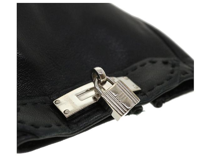 Hermès HERMES Kelly Charm Handschuhe Leder 7 Schwarze Auth 35557 - Ansicht 8