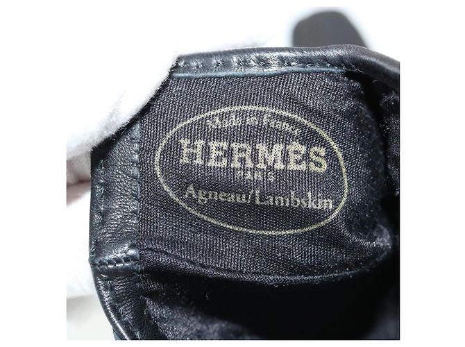 Hermès HERMES Kelly Charm Handschuhe Leder 7 Schwarze Auth 35557 - Ansicht 9