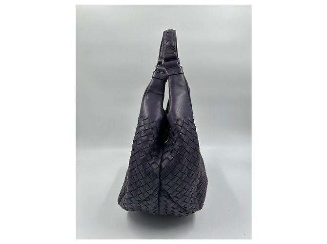 Bottega Veneta Borsa Hobo Media Viola Intrecciato - vista 3