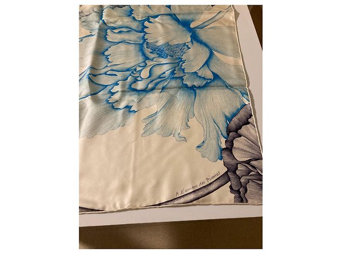 Hermès Square Hermes "All'ombra delle peonie" Blu navy - vista 2