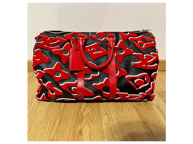 Abbesses Louis Vuitton Keepall 45 Urs fischer Nero Rosso - vista 2