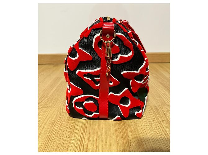 Abbesses Louis Vuitton Keepall 45 Urs fischer Nero Rosso - vista 4