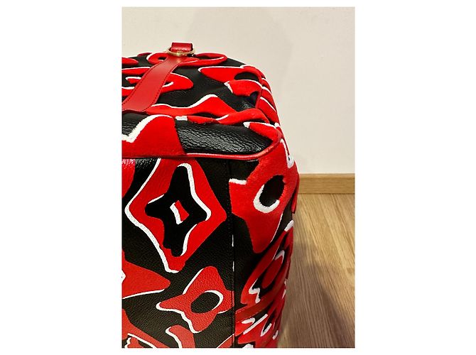 Abbesses Louis Vuitton Keepall 45 Urs fischer Nero Rosso - vista 5