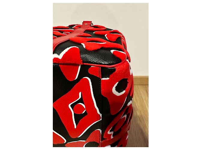 Abbesses Louis Vuitton Keepall 45 Urs fischer Nero Rosso - vista 7