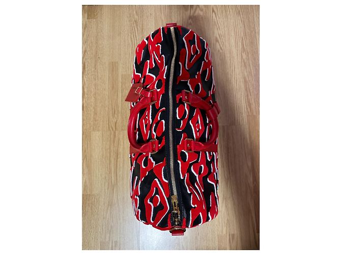 Abbesses Louis Vuitton Keepall 45 Urs fischer Nero Rosso - vista 8