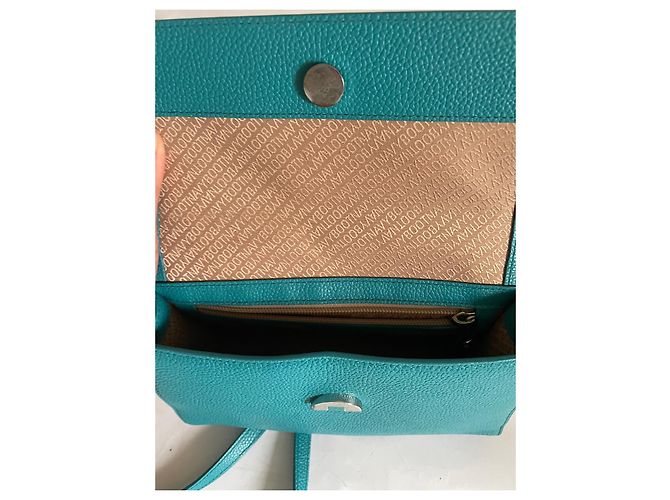 Autre Marque Borsa Navyboot in pelle turchese - vista 11