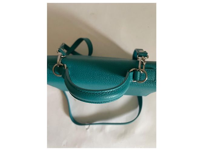 Autre Marque Borsa Navyboot in pelle turchese - vista 12