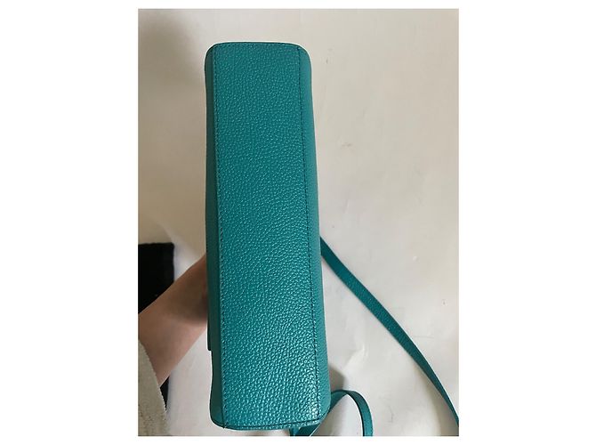 Autre Marque Borsa Navyboot in pelle turchese - vista 14