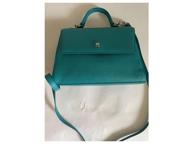 Autre Marque Borsa Navyboot in pelle turchese - vista 15
