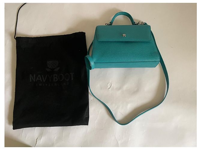 Autre Marque Borsa Navyboot in pelle turchese - vista 17
