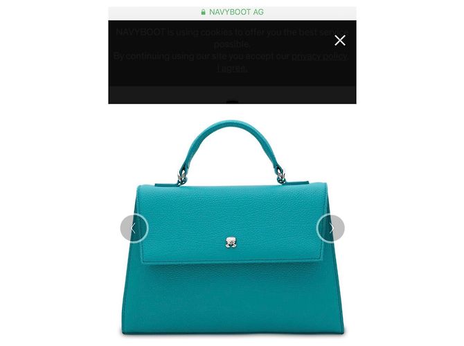 Autre Marque Borsa Navyboot in pelle turchese - vista 2