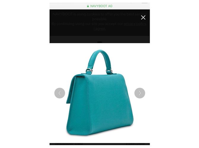 Autre Marque Borsa Navyboot in pelle turchese - vista 3