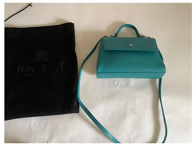 Autre Marque Borsa Navyboot in pelle turchese - vista 5