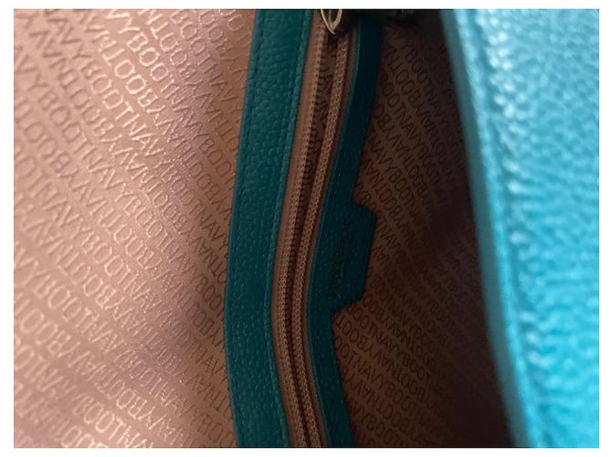 Autre Marque Borsa Navyboot in pelle turchese - vista 8