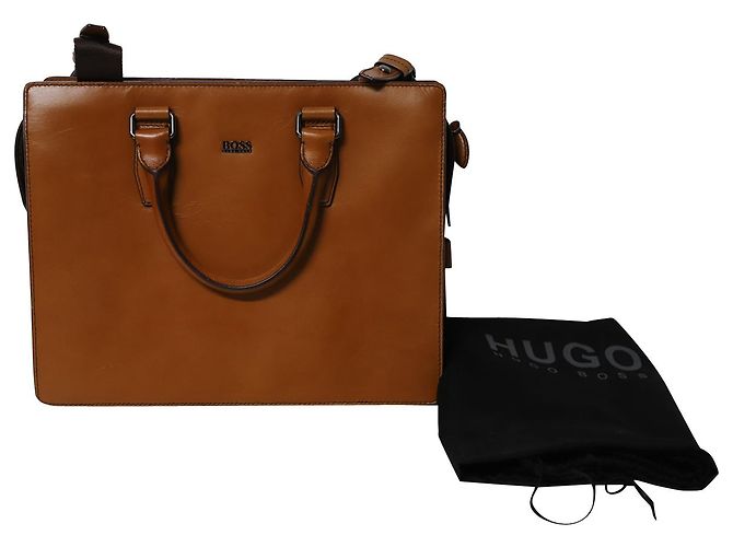 Hugo Boss Serviette Boss en Cuir Marron - vue 7