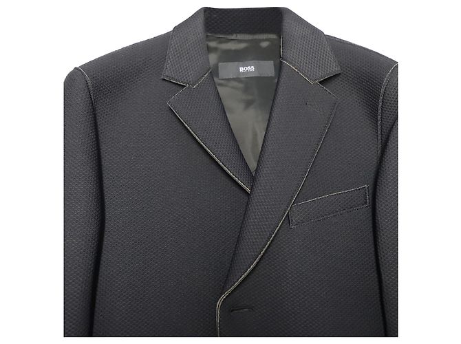 Hugo Boss Boss Single-Breasted Coat in Black Polyamide - view 3